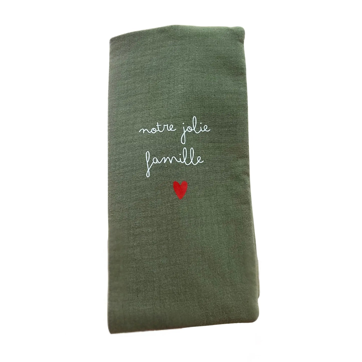 Protège livret de famille / Gaze vert olive Atelier Wagram