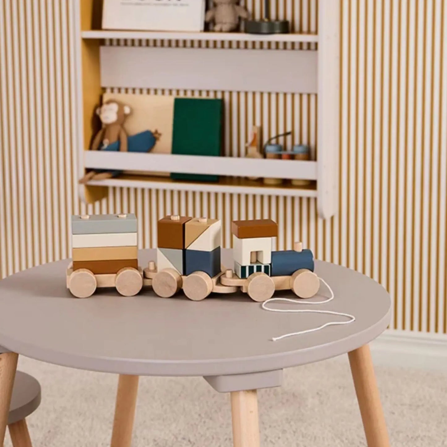 Train en blocs marron Kid's concept