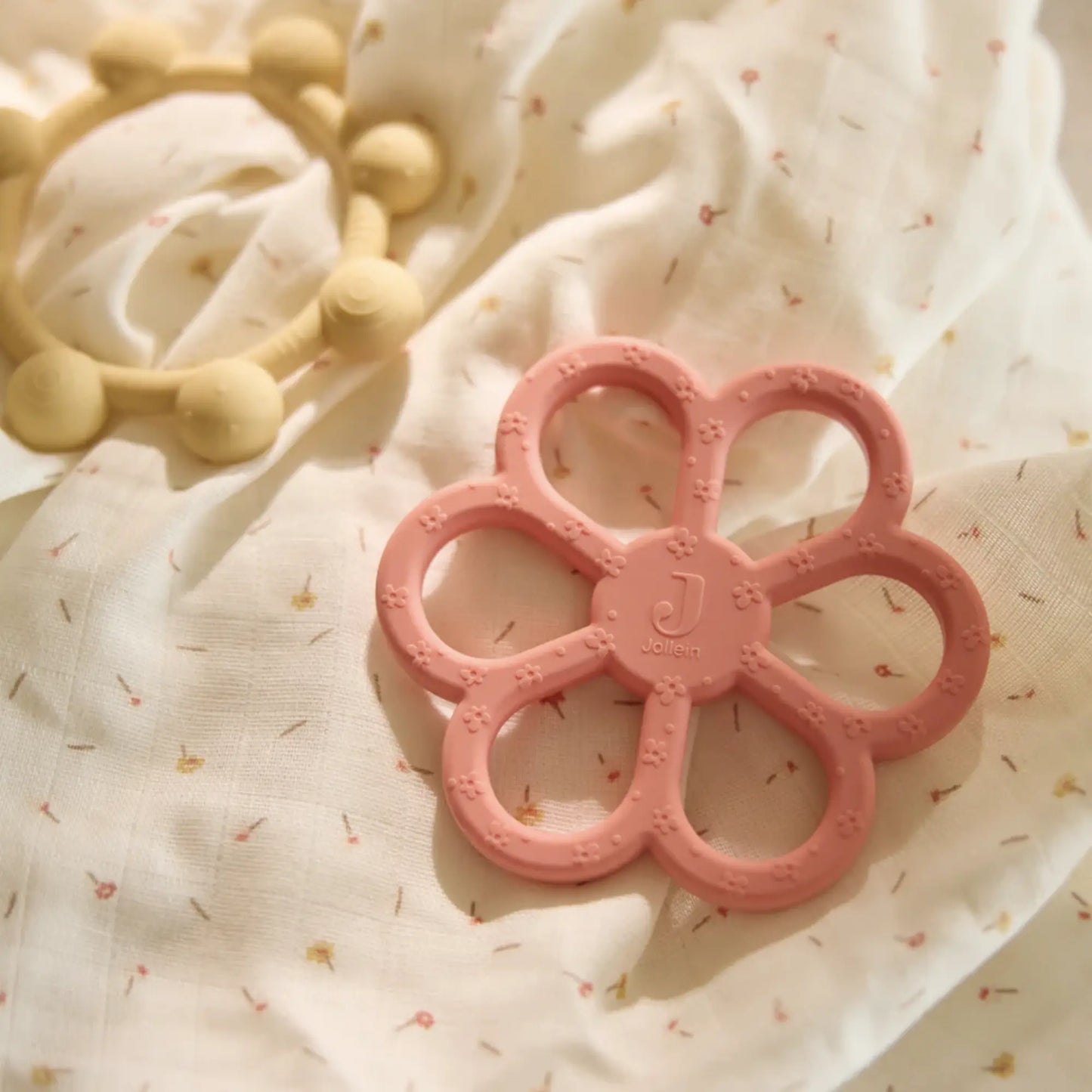Anneau de dentition / Fleur Corail