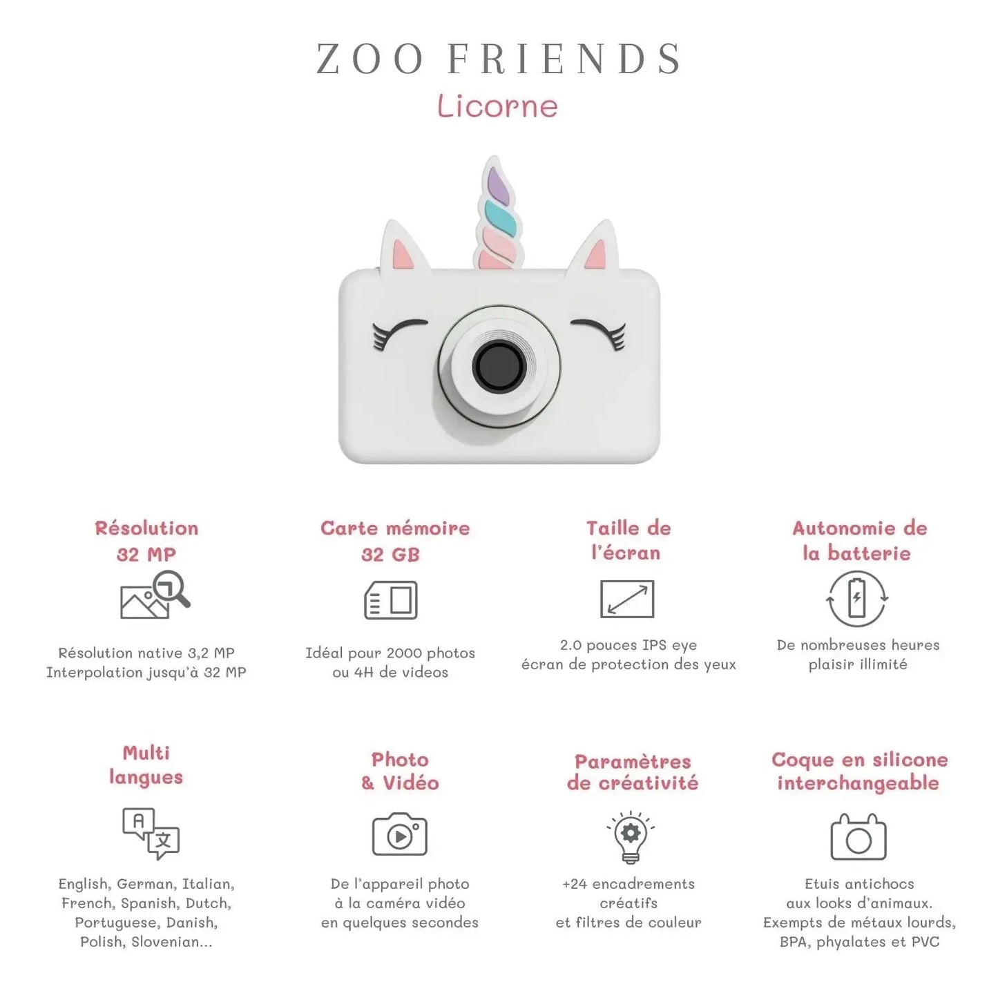 Appareil photo Zoo Friends / Licorne Zoo Family