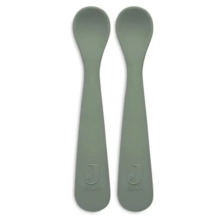 Lot de deux cuillères en silicone / Ash Green Jollein