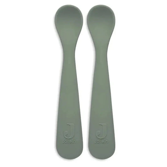 Lot de deux cuillères en silicone / Ash Green Jollein