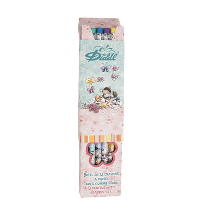 Boîte de 12 crayons avec gomme / Diddl Summer