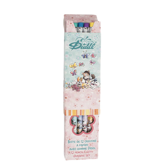 Boîte de 12 crayons avec gomme / Diddl Summer