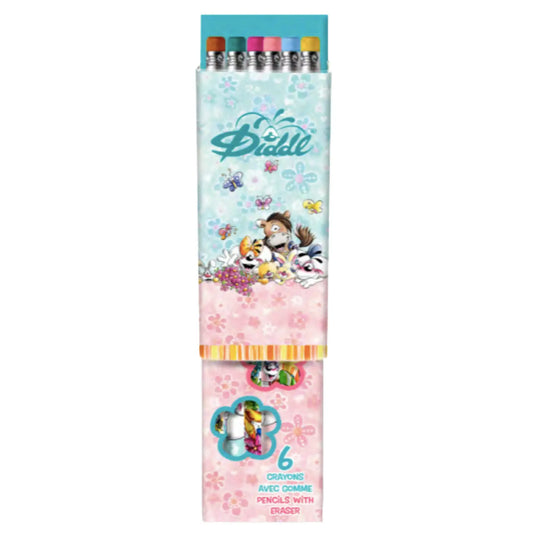 Boîte de 6 crayons avec gomme / Diddl Summer