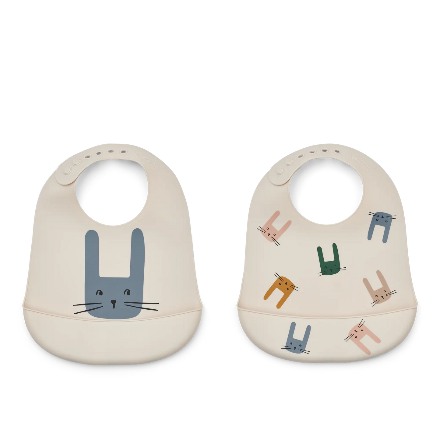 Lot de deux bavoirs en silicone / Bunny Liewood