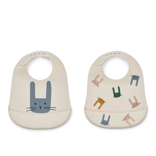 Lot de deux bavoirs en silicone / Bunny Liewood