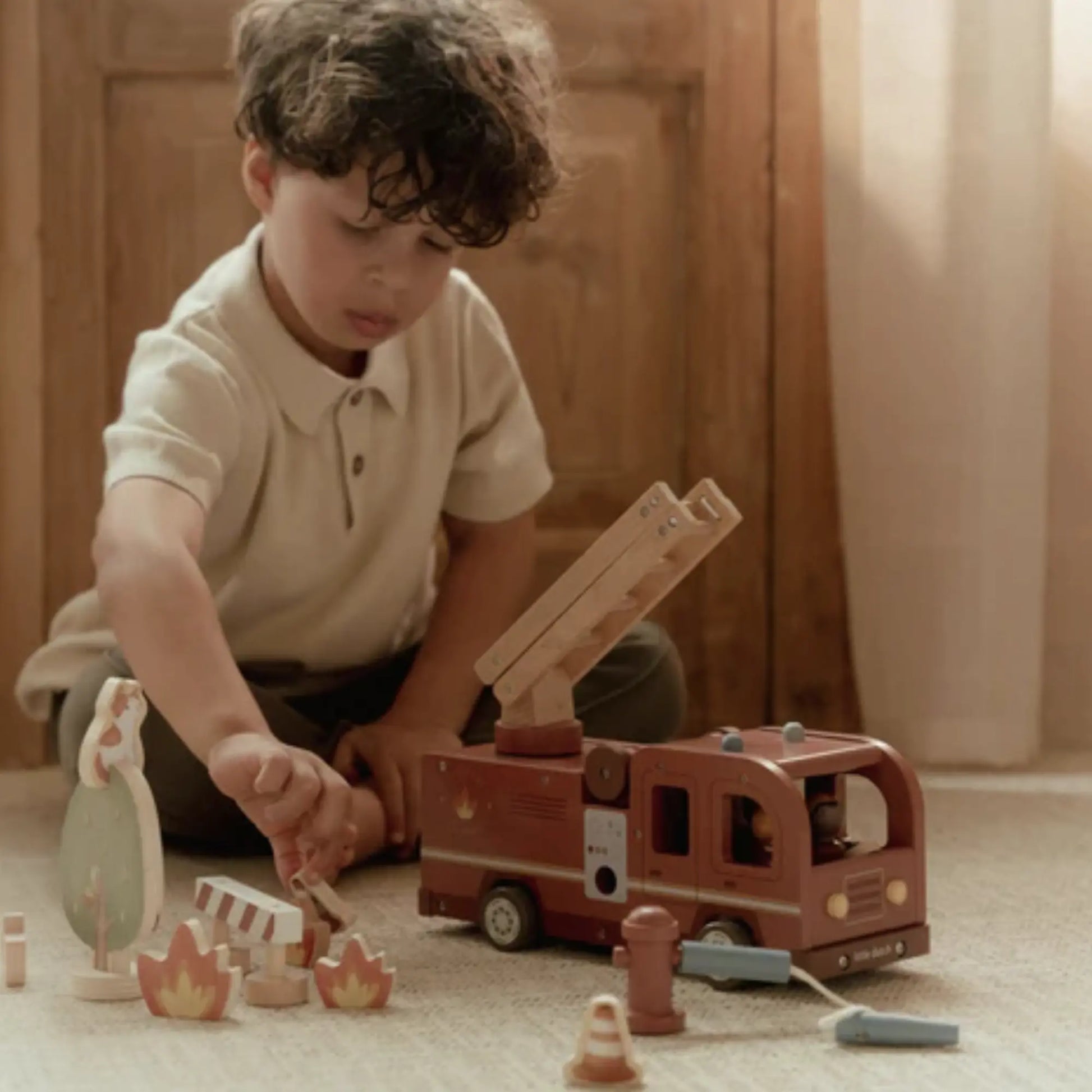 Camion de pompiers et accessoires Little Dutch