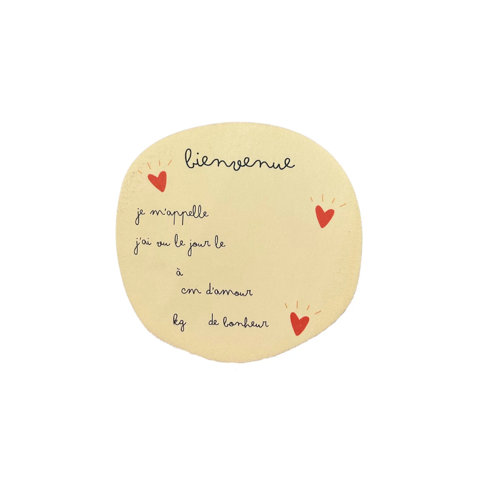 Carte de bienvenue "coeur" Minibout