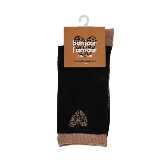 Chaussettes Matchy-Matchy / Noir Léopard Atelier Wagram