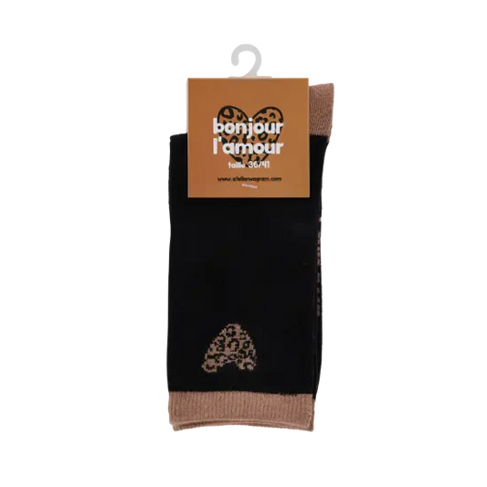 Chaussettes Matchy-Matchy / Noir Léopard Atelier Wagram