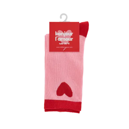 Chaussettes Matchy-Matchy / Rose rouge Atelier Wagram