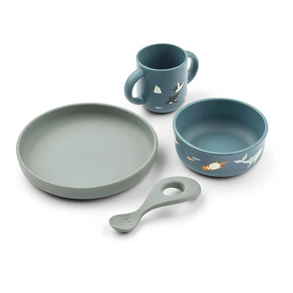Coffret repas en silicone 4 pièces / Artic Sea Liewood