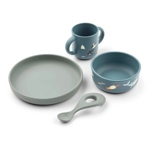 Coffret repas en silicone 4 pièces / Artic Sea Liewood