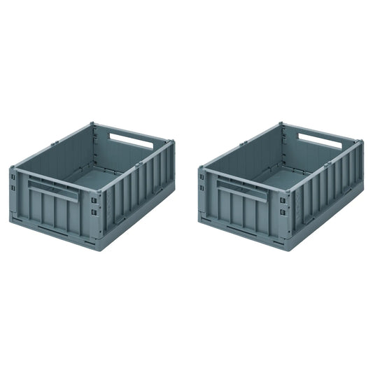 Lot de deux caisses pliables / Taille M / BLUE WHALE