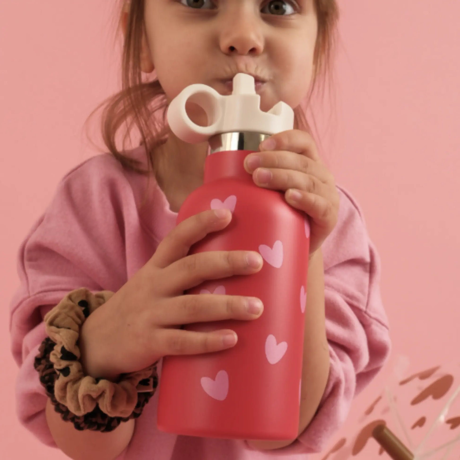 Ma petite gourde / Rouge Coeurs Rose Atelier Wagram