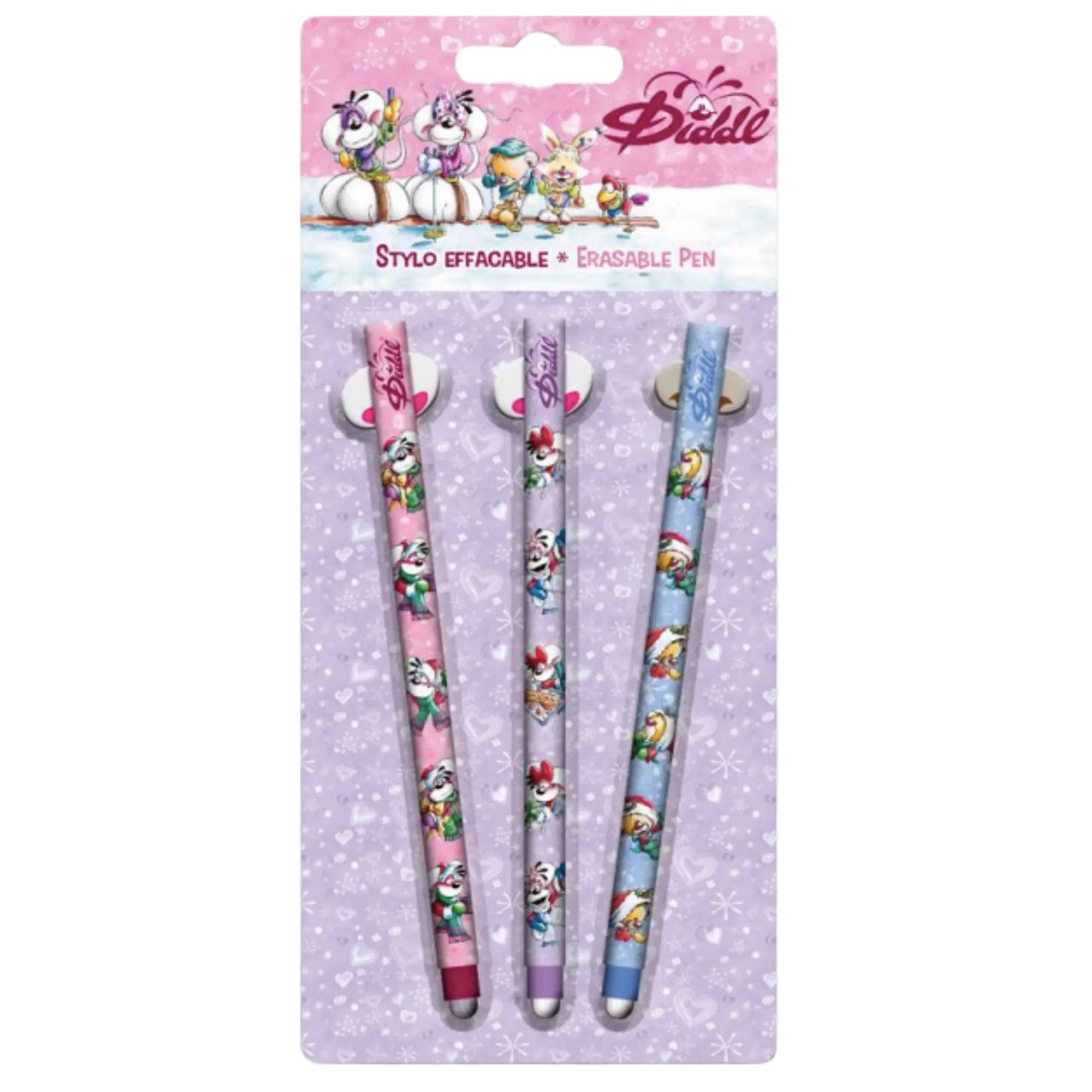 PRÉCOMMANDE - Pochette 3 stylos effaçables / Diddl Hiver