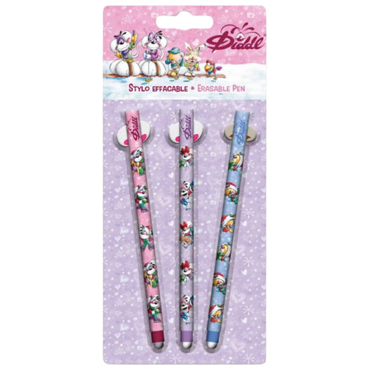 PRÉCOMMANDE - Pochette 3 stylos effaçables / Diddl Hiver
