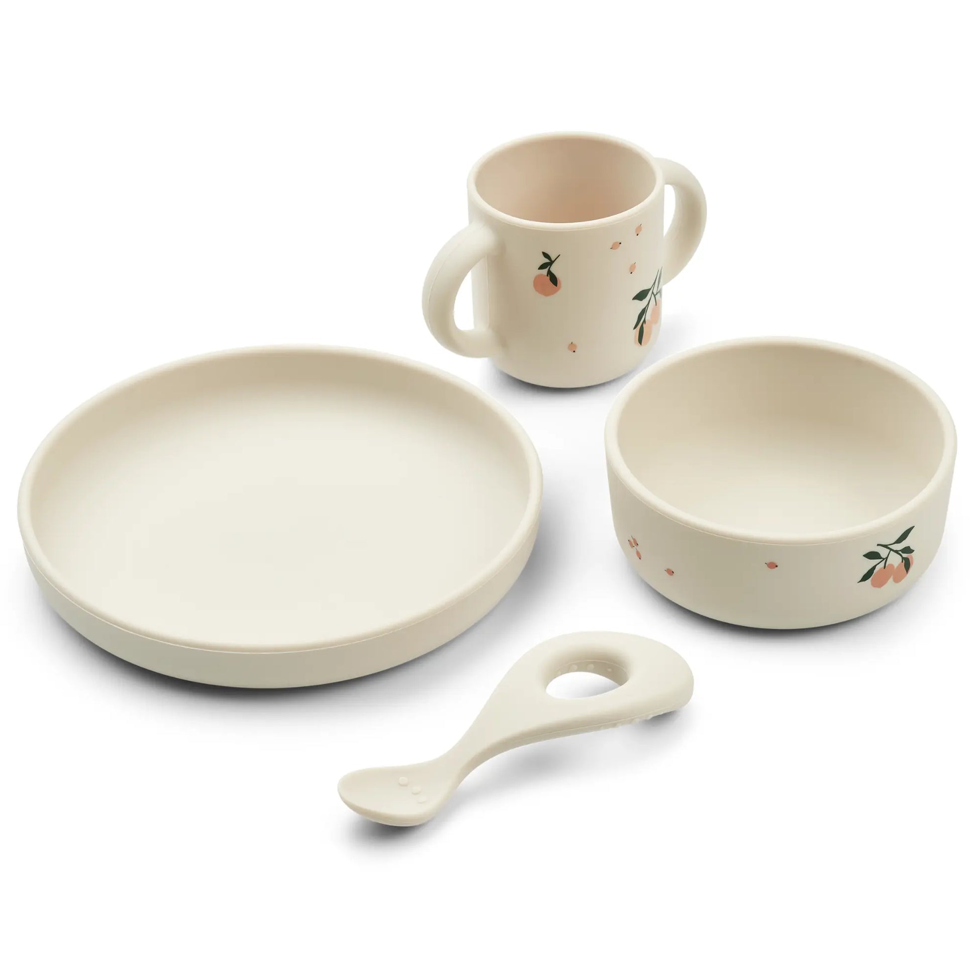 Set repas en silicone 4 pièces / Peach Liewood