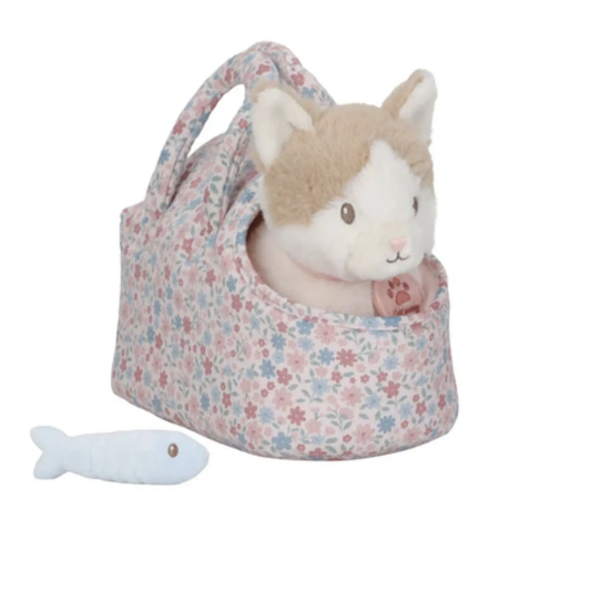 Peluche chat avec sac de transport / Marley Little Dutch
