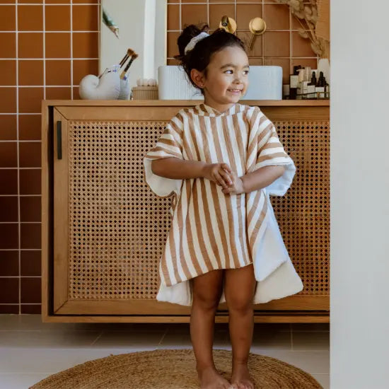 Poncho en gaze / Rayures Larges Atelier Wagram