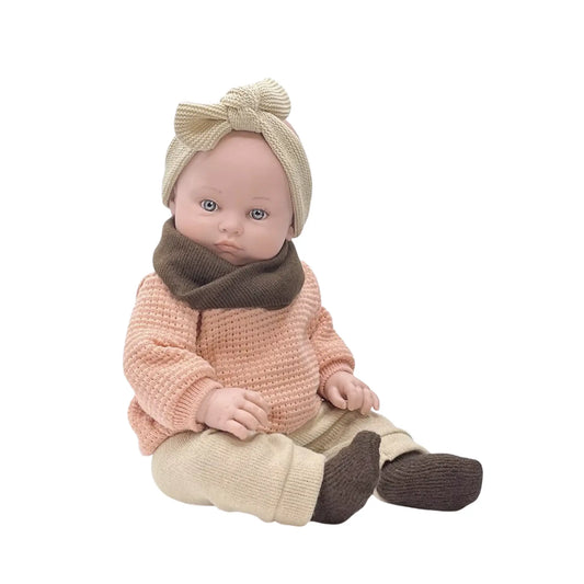 Poupée Bambinis / Yaëlle habits d'hiver en maille rose Minikane