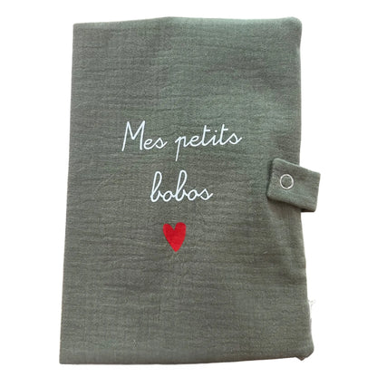 Protège carnet de santé / Gaze vert olive Atelier Wagram