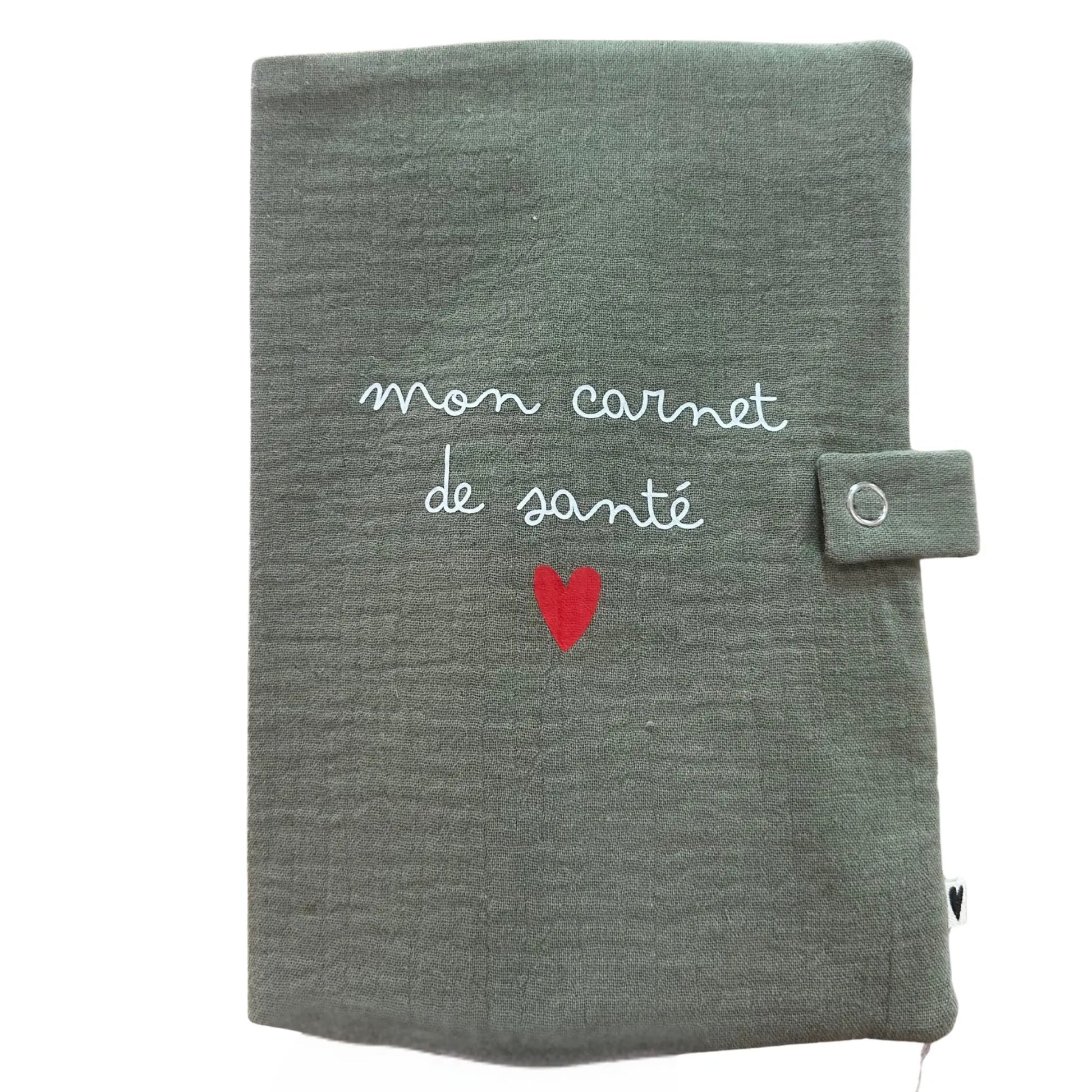 Protège carnet de santé / Gaze vert olive Atelier Wagram
