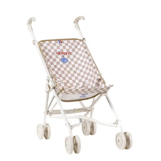 Poussette poupées / Racing damier beige, blanc Minikane