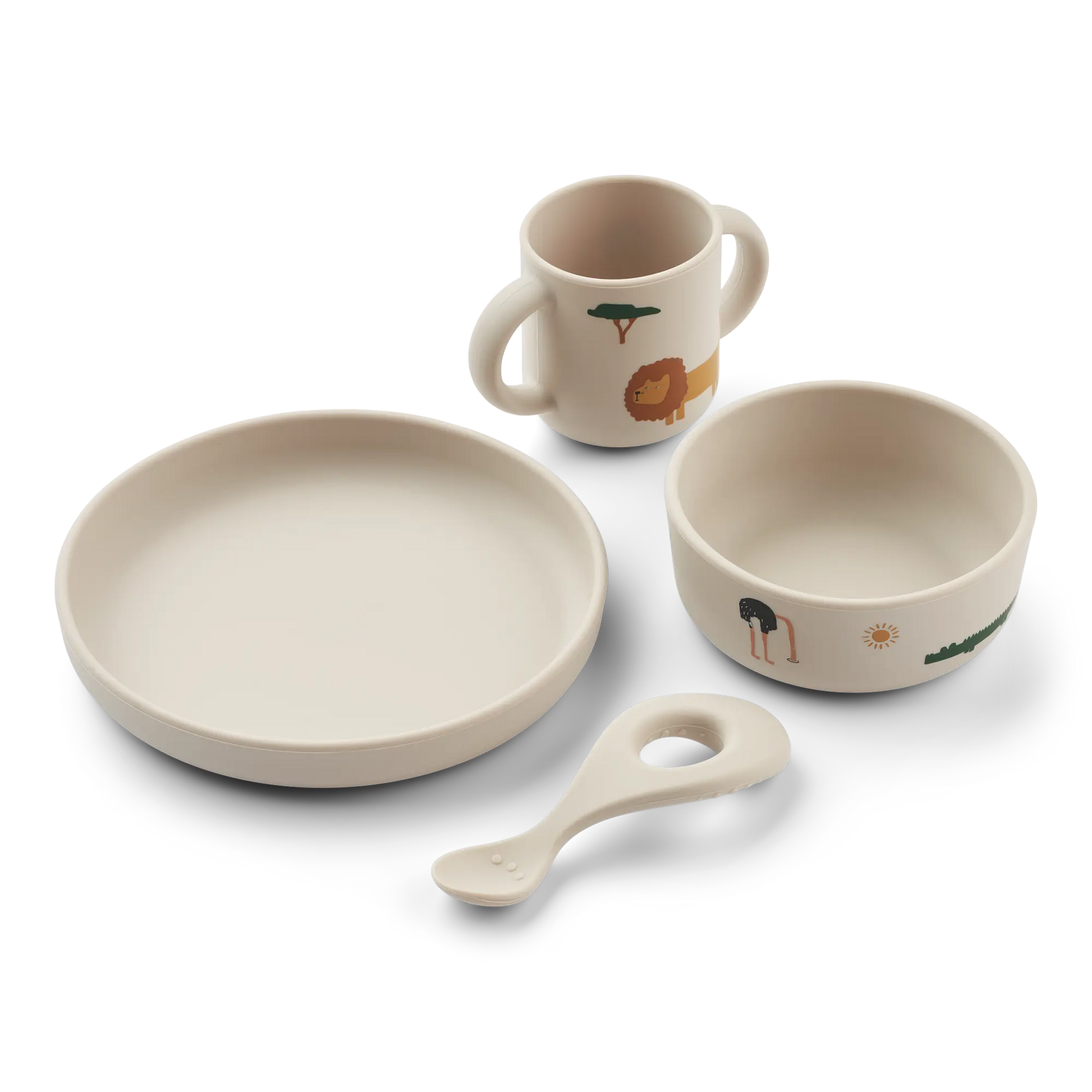 Set repas en silicone 4 pièces / Safari Liewood