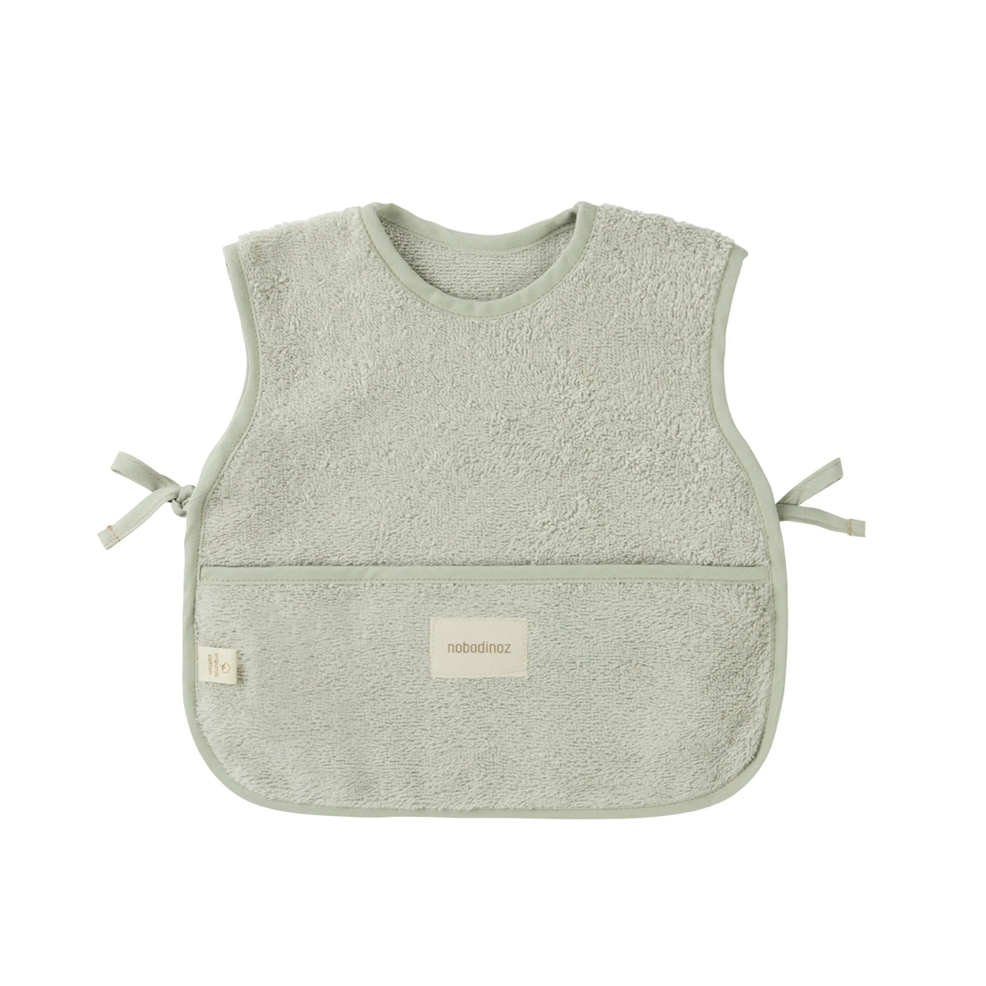 Bavoir tablier / Sage green Nobodinoz