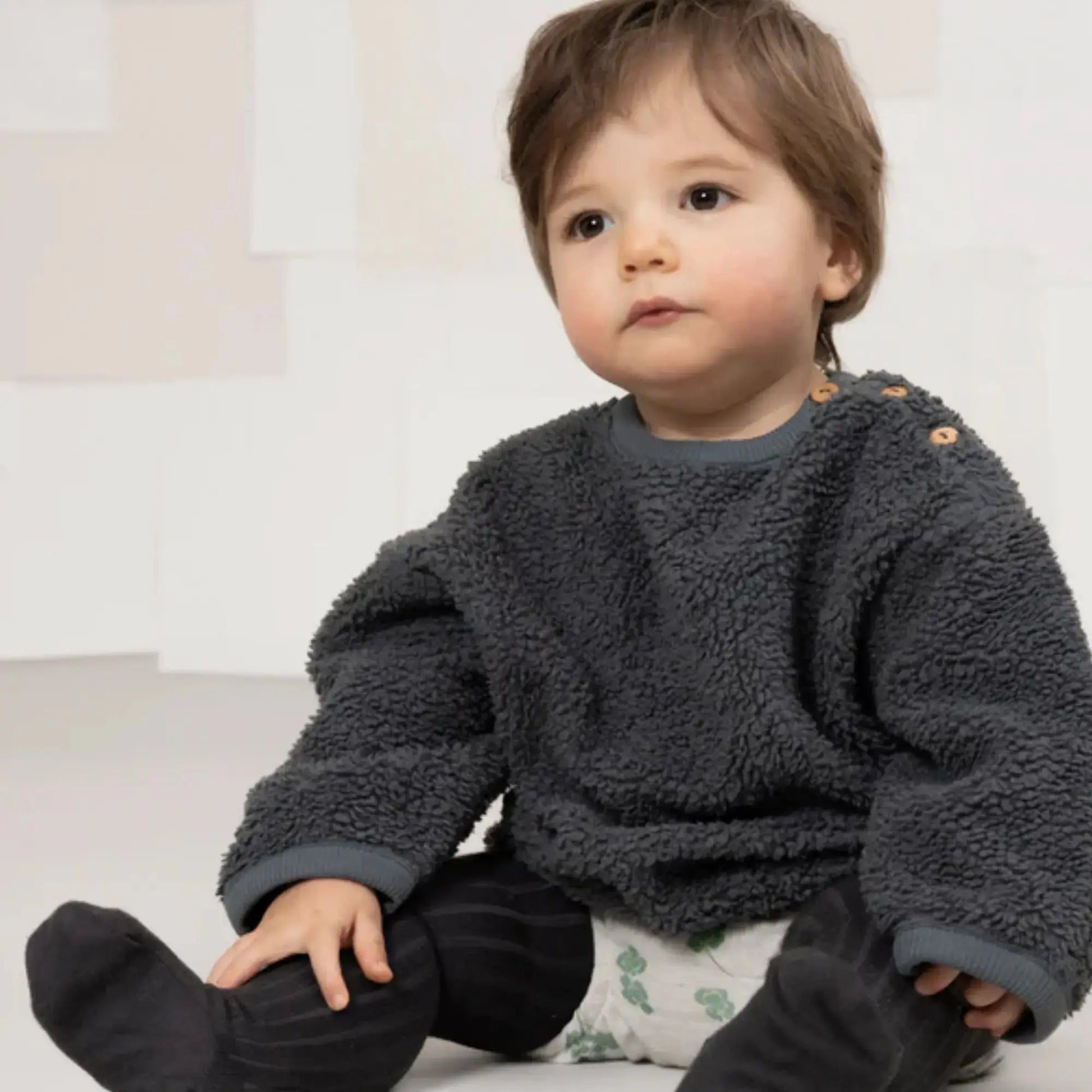 Sweat Ours / Minio Bleu Gris Studio Bohème