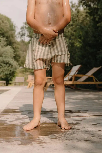 Short de bain Rayures vertes Studio Bohème